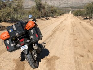 Baja California, Mexiko med motorcykel.