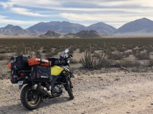 Baja California, Mexiko öken med motorcykel