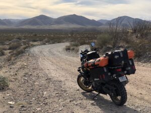 Baja California, Mexiko öken med motorcykel